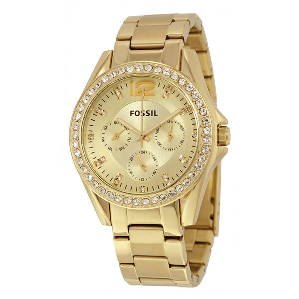 Fossil Riley Multi-Function Champagne Dial Ladies Watch ES3203 - BigDaddy Watches