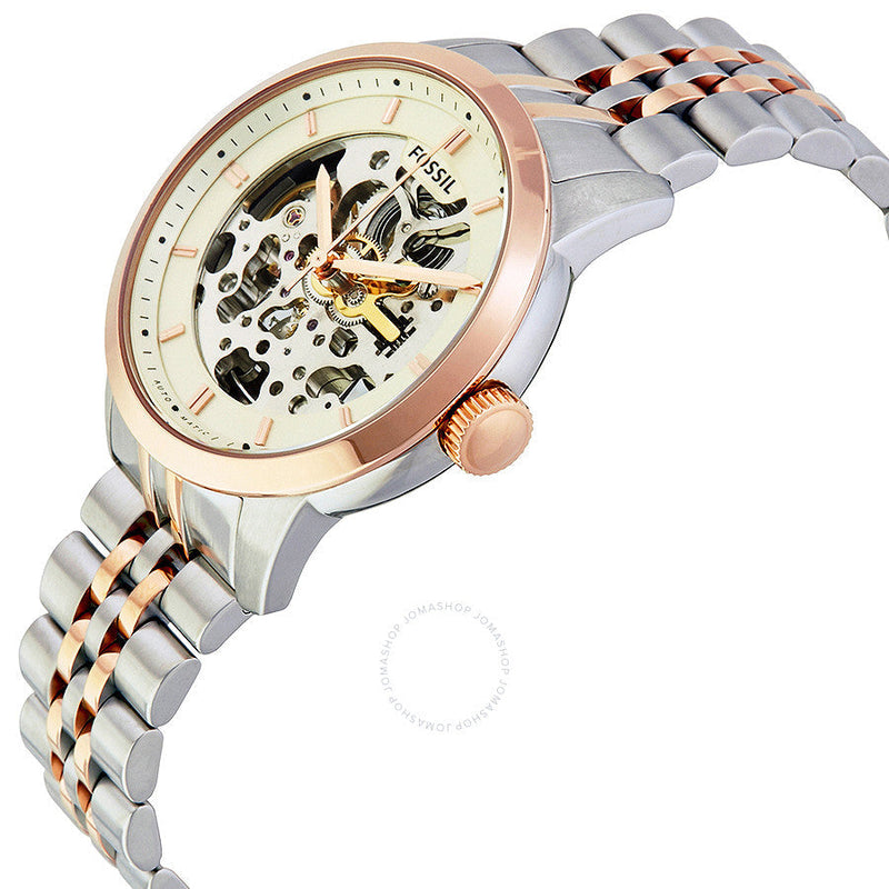 Fossil Townsman Automatic Beige Skeleton Dial Watch ME3075