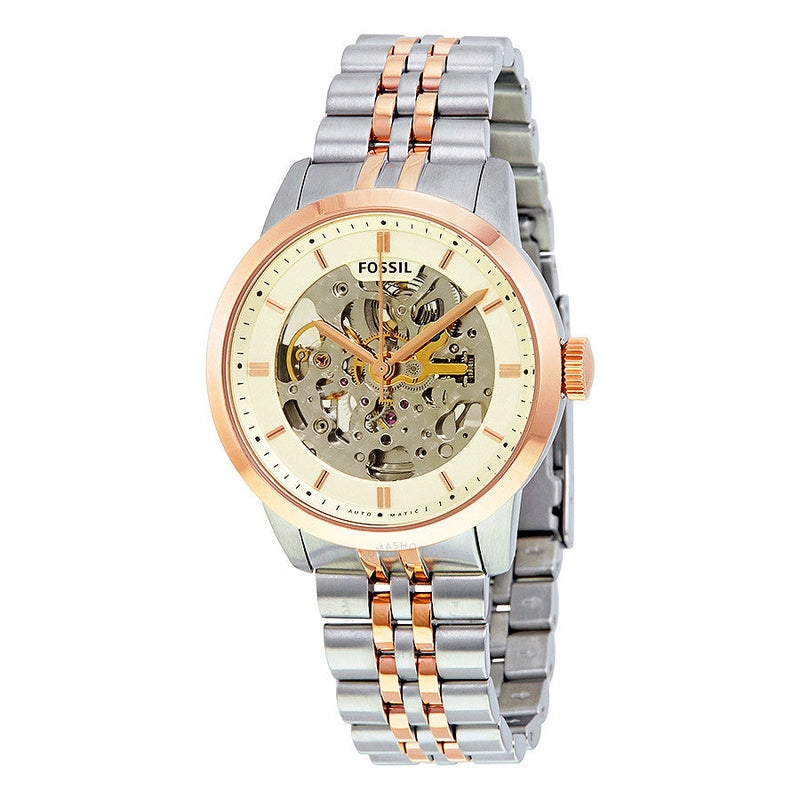 Fossil Townsman Automatic Beige Skeleton Dial Watch ME3075