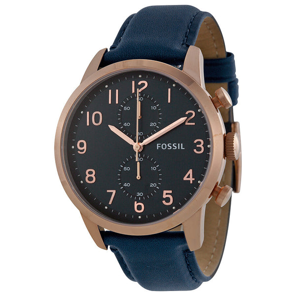Fossil Townsman Chronograph Navy Dial Navy Leather Men's Watch FS4933 - BigDaddy Watches