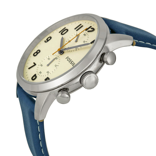 Fossil Townsman Chronograph White Dial Blue Leather Men's Watch FS4932 - BigDaddy Watches #2