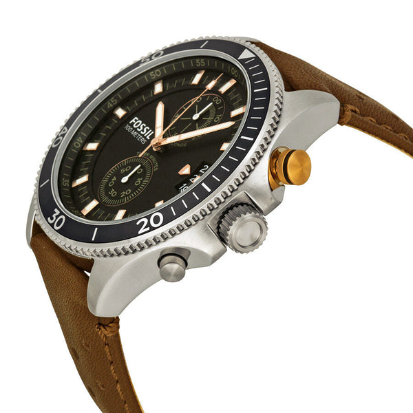 Fossil Wakefield Chronograph Black Dial Brown Leather Men's Watch CH2944 - BigDaddy Watches #2