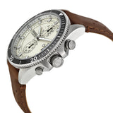 Fossil Wakefield Chronograph Eggshell Dial Brown Leather Men's Watch - BigDaddy Watches #2