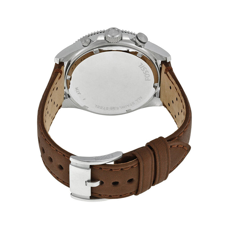 Fossil Wakefield Chronograph Eggshell Dial Brown Leather Men's Watch - BigDaddy Watches #3