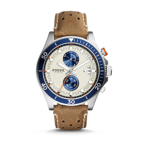 Fossil Wakefield Chronograph Dial Leather Strap Men's Watch CH2951
