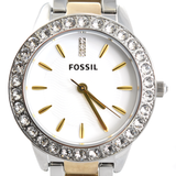Fossil Crystal White Dial Two-tone Ladies Watch ES2409