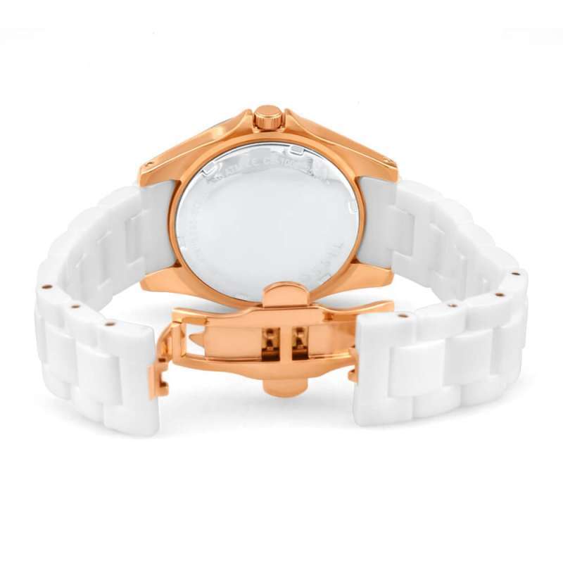 Fossil White Ceramic Multi-Function Ladies Watch CE1006