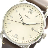 Fossil Commuter Cream Dial Brown Leather Men's Watch FS5275