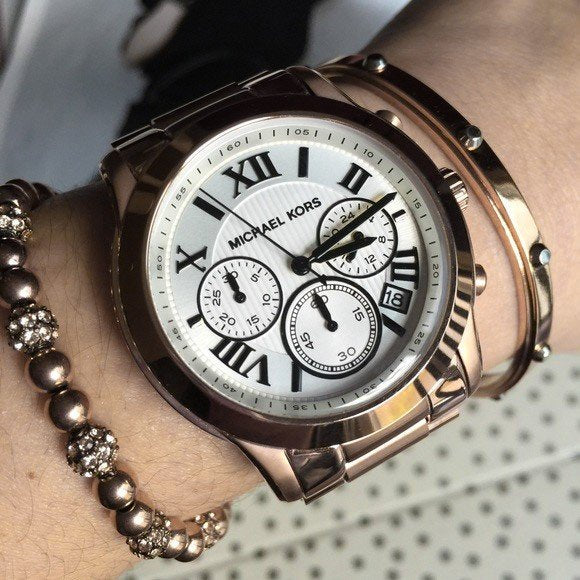 Michael Kors Cooper Chronograph White Dial Ladies Watch MK5916 Water resistance: 30 meters / 100 feet Movement: Quartz  