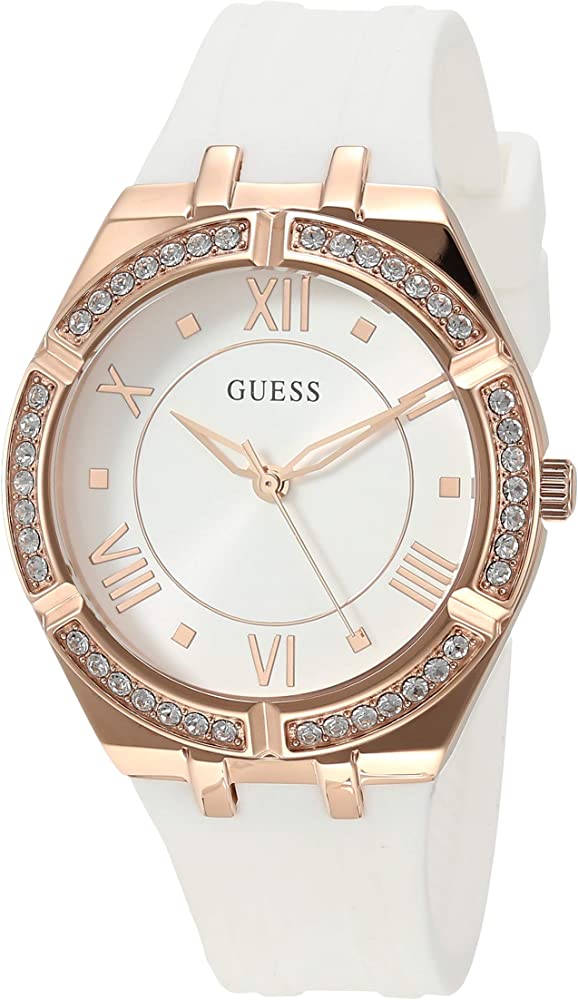 Guess Cosmo Rose Gold White Strap Women’s Watch GW0034L2 - Watch