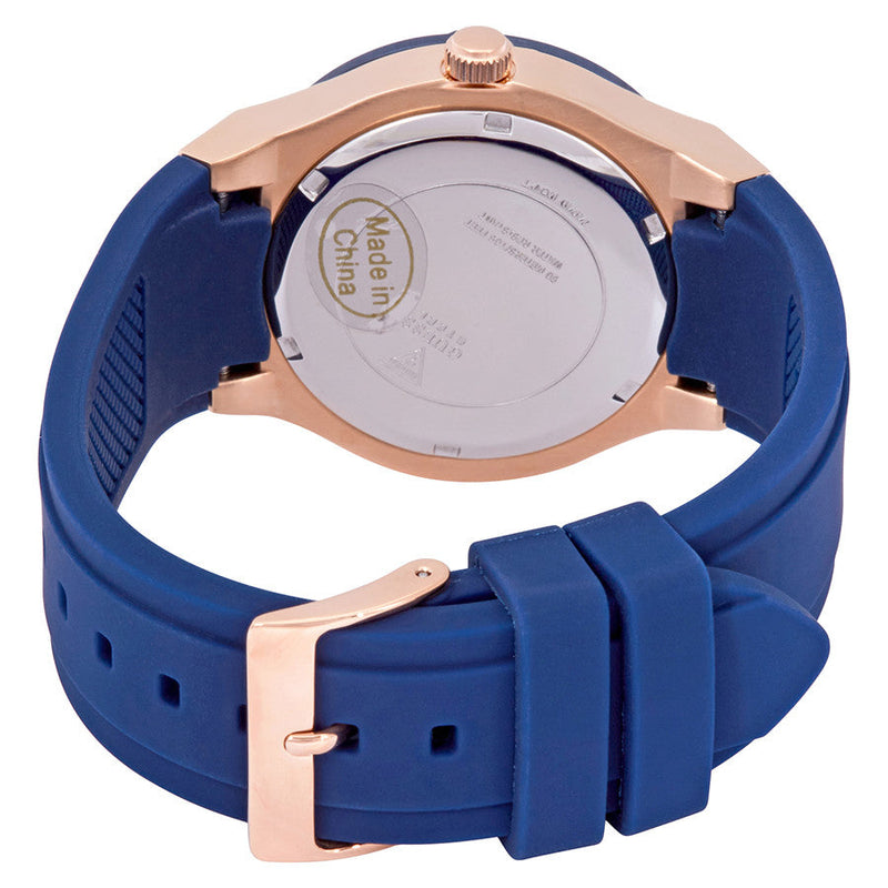 Guess Jet Setter Blue Dial Silicone Strap Watch W0571L1