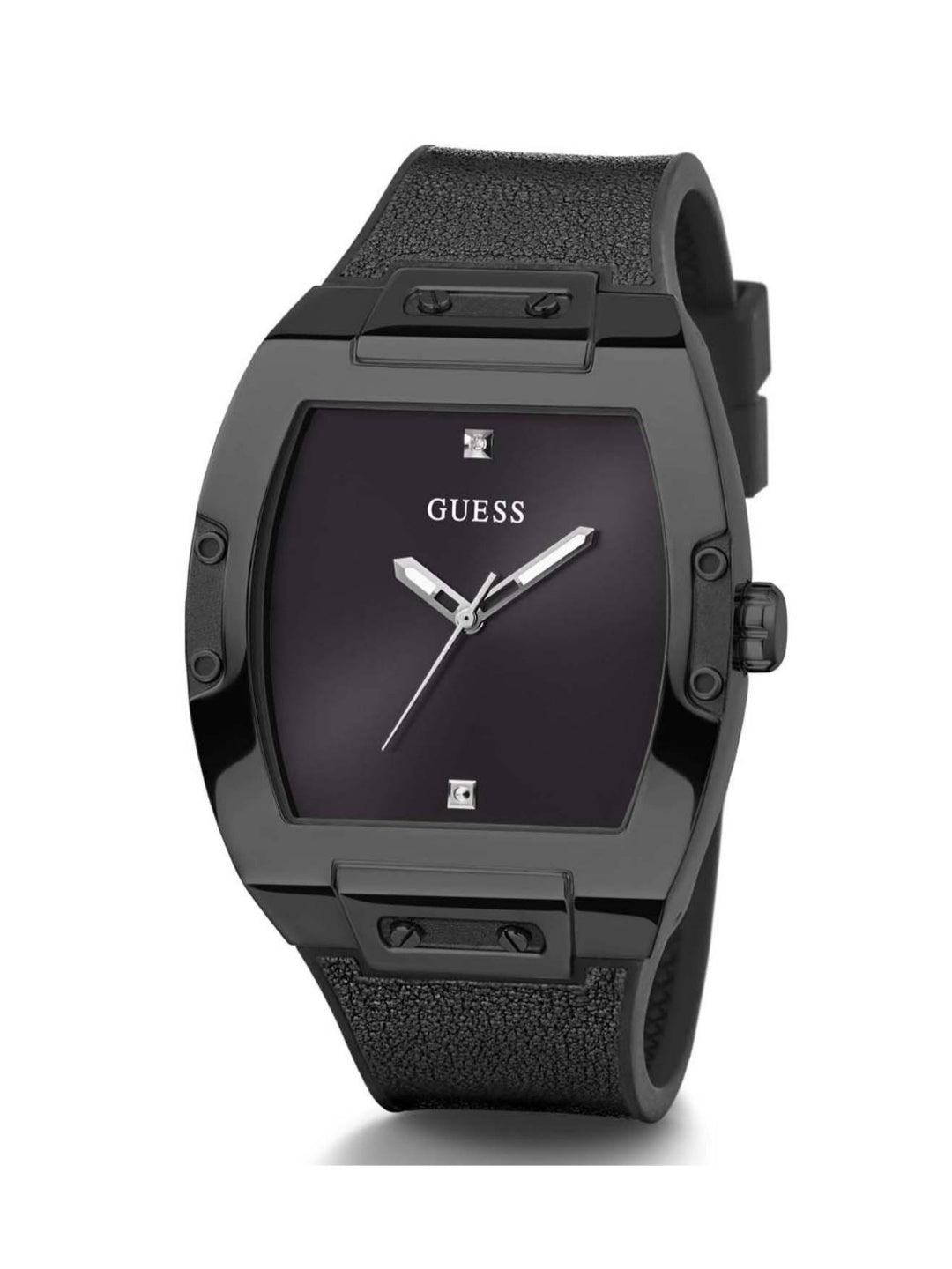Guess Phoenix Black Dial Leather Strap Men’s Watch GW0386G1 - Watch