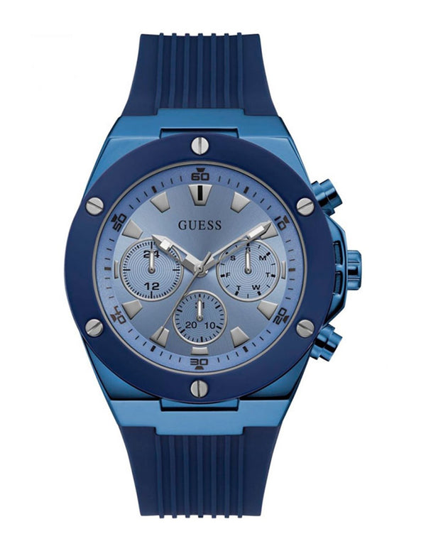 Guess Blue Silicone Multi-function Men's Watch GW0057G3