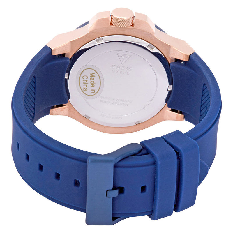 Guess Rigor Blue Dial Silicone Strap Men's Watch W0247G3