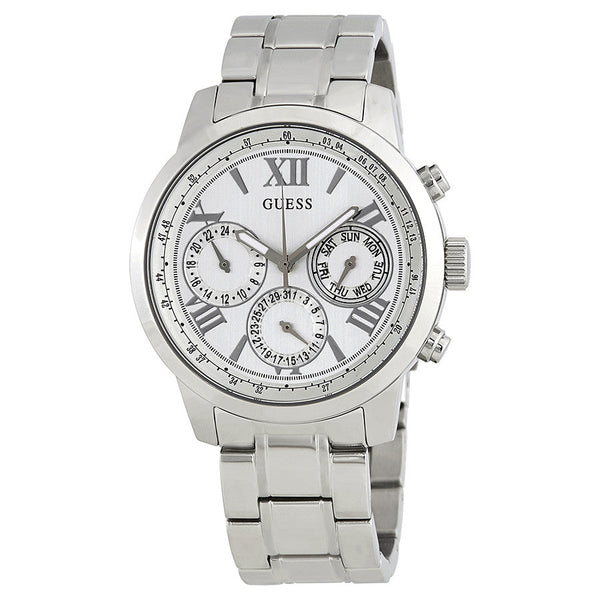 Guess Sunrise Multi-Function White Dial Watch W0330L3
