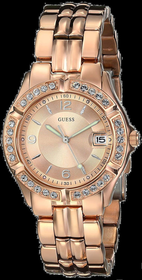 Guess Rose Gold Tone Crystal Dial Women's Watch  W11069L1 - Big Daddy Watches