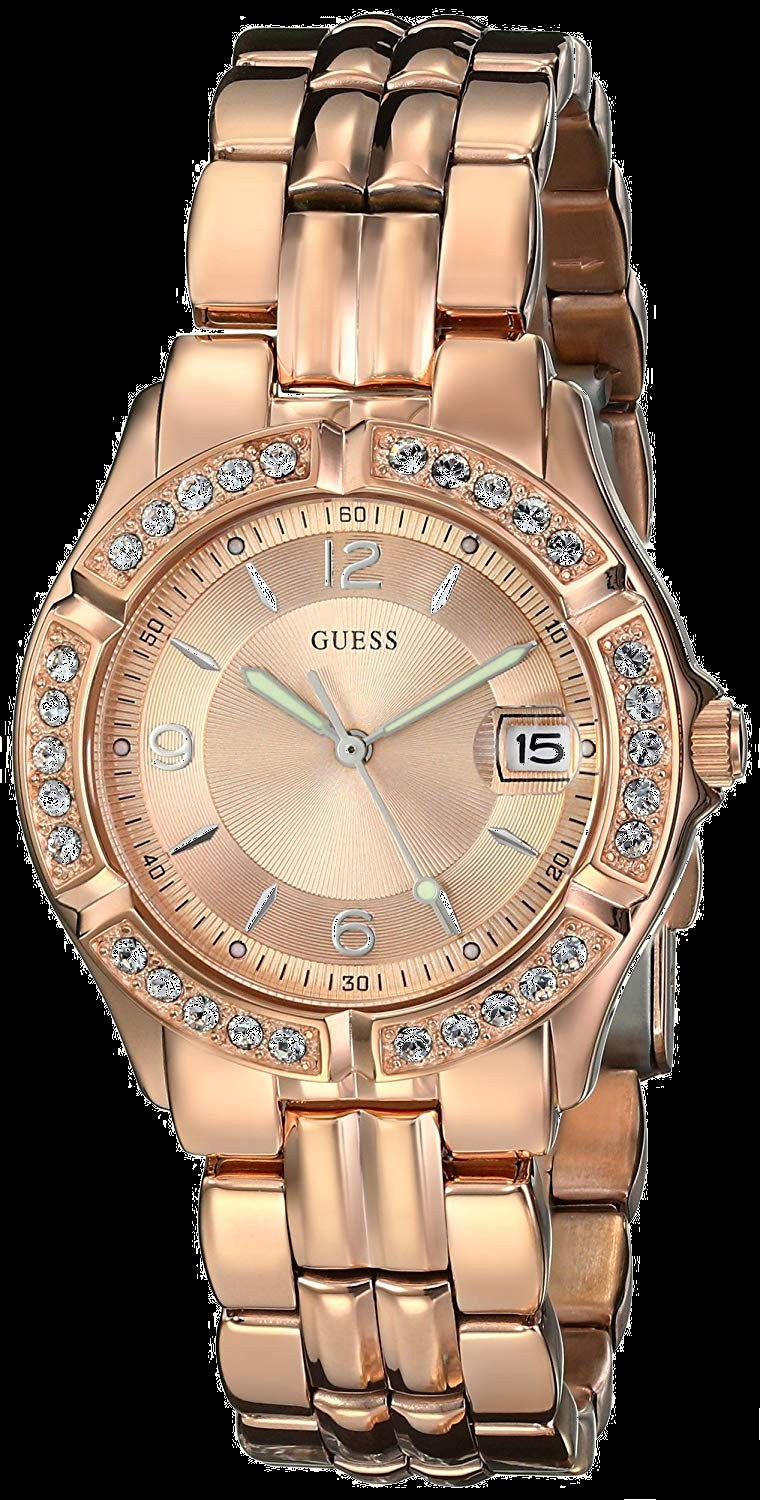 Guess Rose Gold Tone Crystal Dial Women's Watch  W11069L1 - Big Daddy Watches