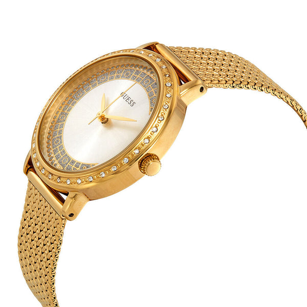 Guess Willow Crystal Silver Dial Yellow Gold PVD Ladies Watch W0836L3 - BigDaddy Watches #2