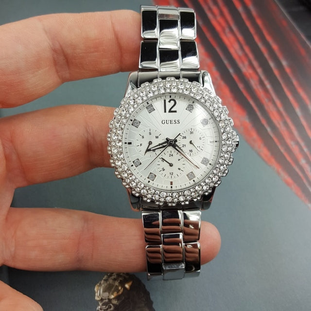 Guess Dazzler Diamond White Dial Ladies Watch W0335L1