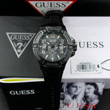 Guess Rigor Black Dial Leather Strap Men's Watch W0040G1