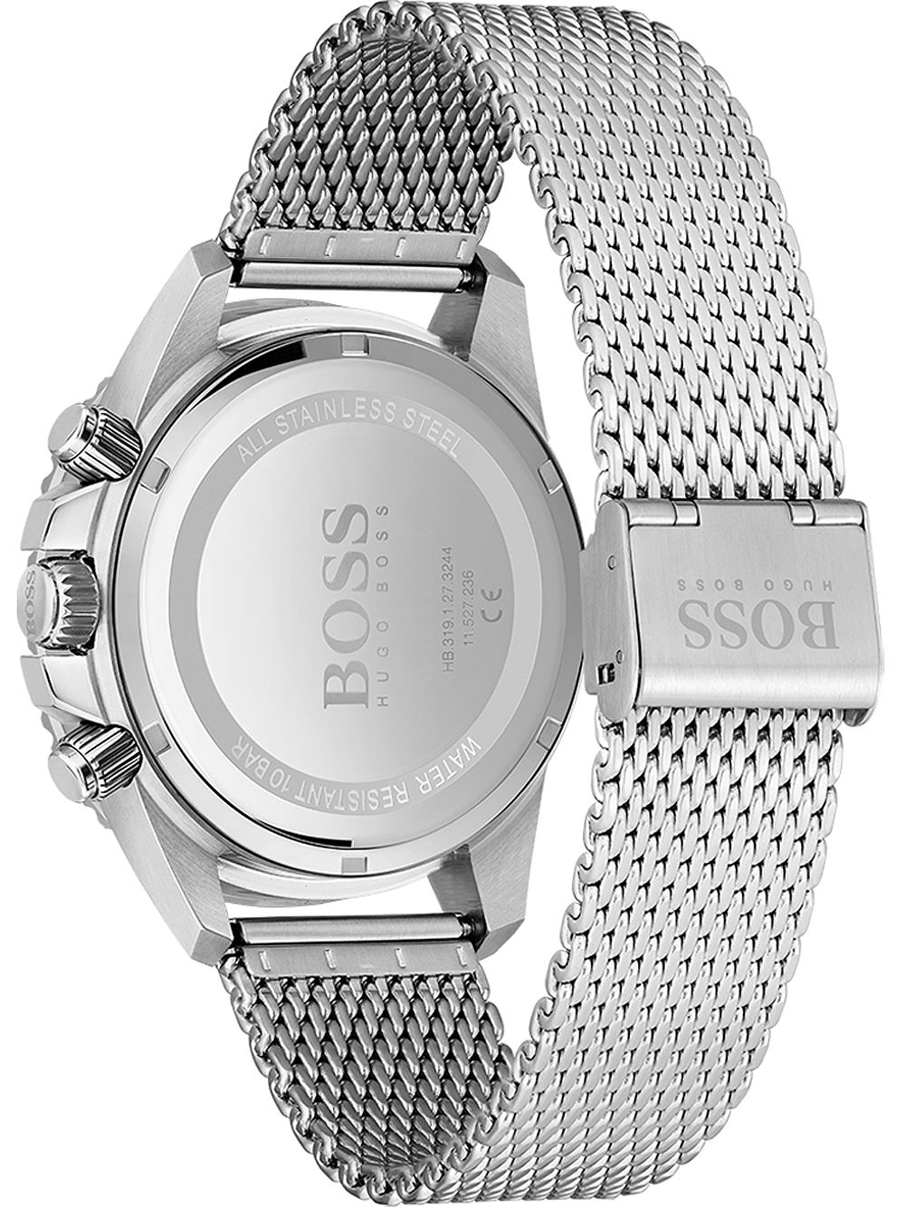 Hugo Boss Admiral caseback showing stainless steel case back with engraved BOSS branding