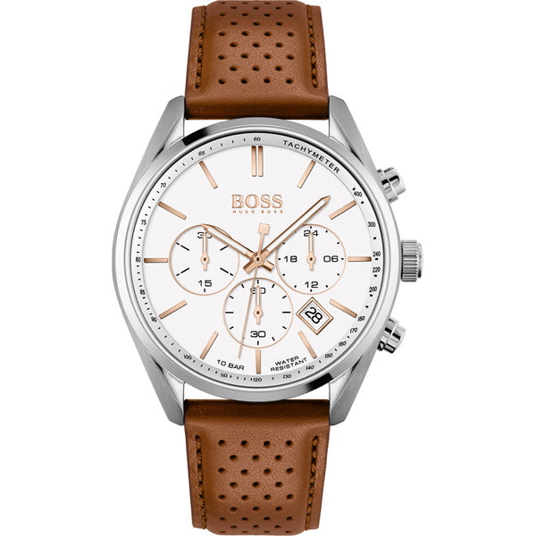 Hugo Boss Champion Brown Leather Strap Men's Watch  1513879 - Big Daddy Watches