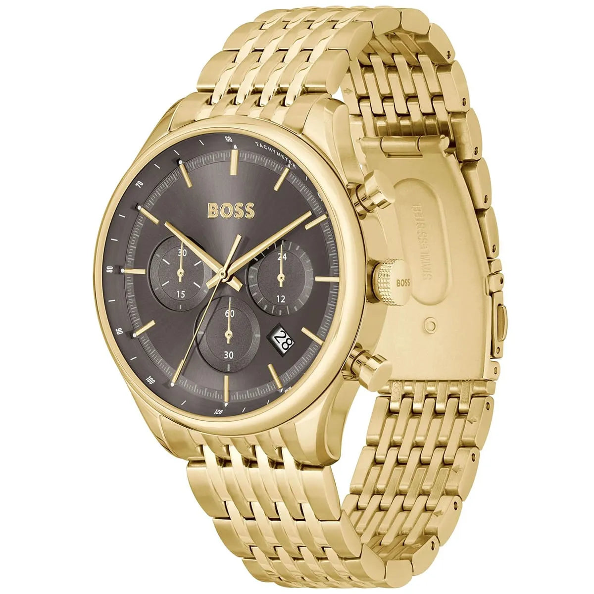 Hugo Boss Gregor Chronograph Grey Dial Gold Steel Strap Watch For Men - 1514051 1514051 - Image 2