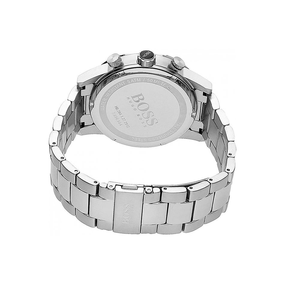 Hugo Boss Rafale watch caseback showing stainless steel back with Hugo Boss branding
