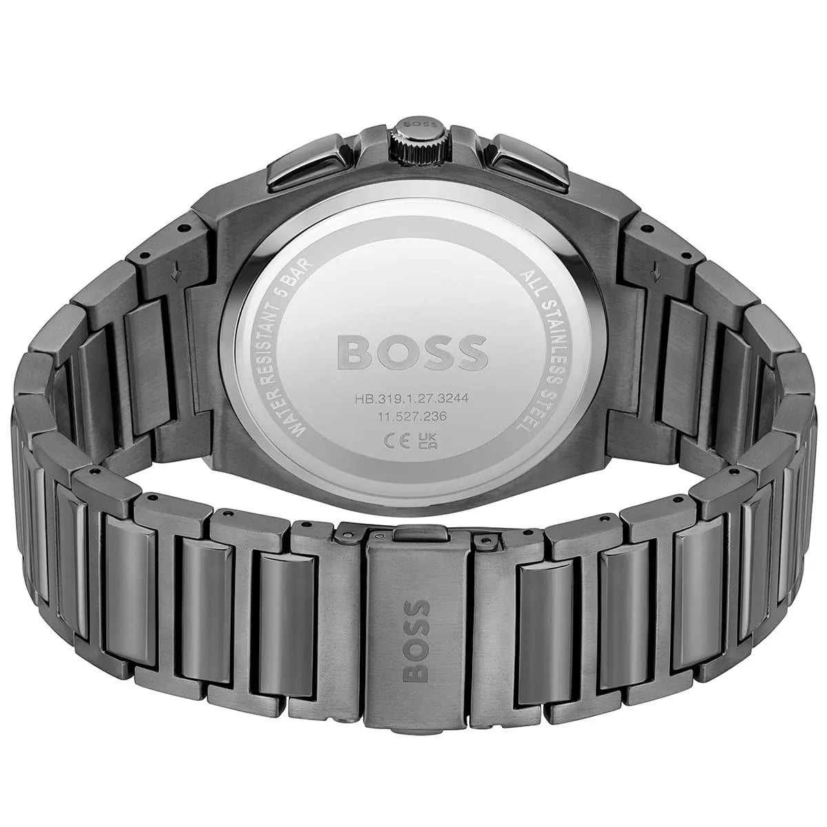 Hugo Boss Steer Chronograph Grey Dial Grey Steel Strap Watch For Men - 1514045 1514045 - Image 3