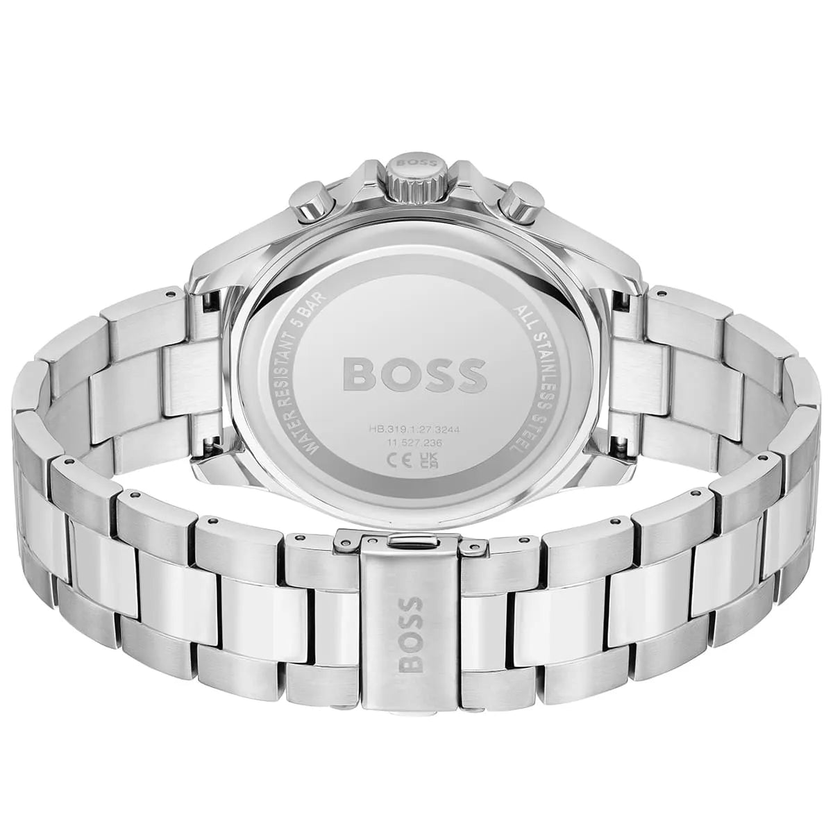Hugo Boss Troper Chronograph Black Dial Silver Steel Strap Watch For Men - 1514108 1514108 - Image 3