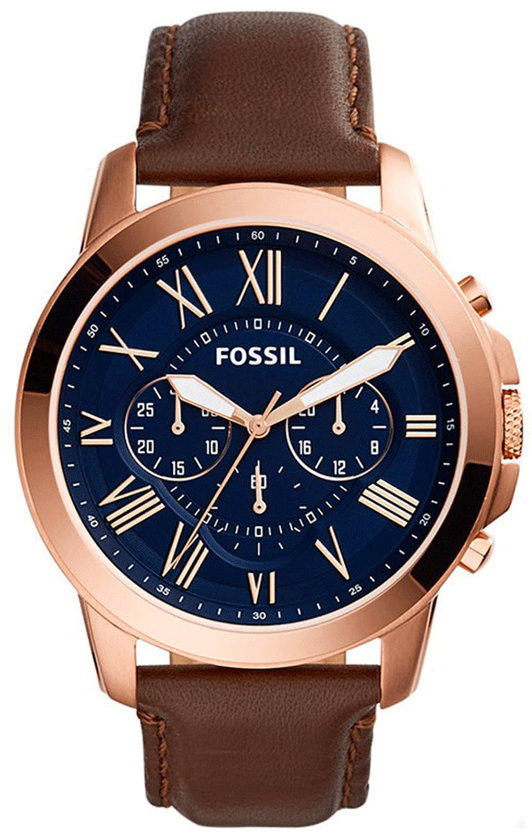 Fossil Grant Blue Dial Brown Strap Chronograph Men's Watch  FS5188 - Big Daddy Watches