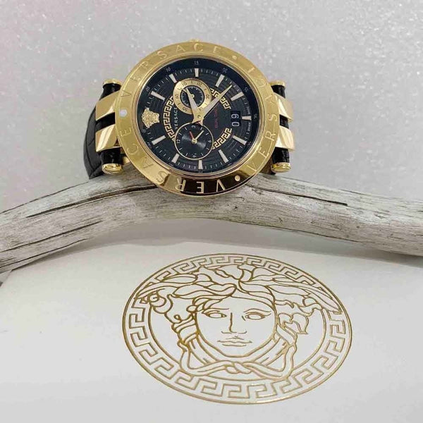 Versace V-Race Black Leather Strap Men's Watch VEBV00119 - Big Daddy Watches #2