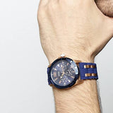 Guess Oasis Blue Dial Two-Tone Men's Watch W0366G4