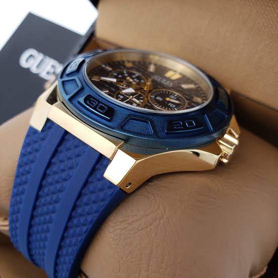 Guess Force Blue Dial Rubber Strap Men's Watch W0674G2