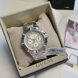 Guess Vista Ivory Crystal Paved Silver Ladies Watch W12080L1