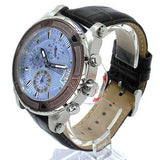Guess Chronograph Blue Dial Leather Strap Men's Watch W0673G1