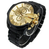Diesel Mega Chief DZ4485 316L Black stainless steel 100m water resistant 4 Time zones