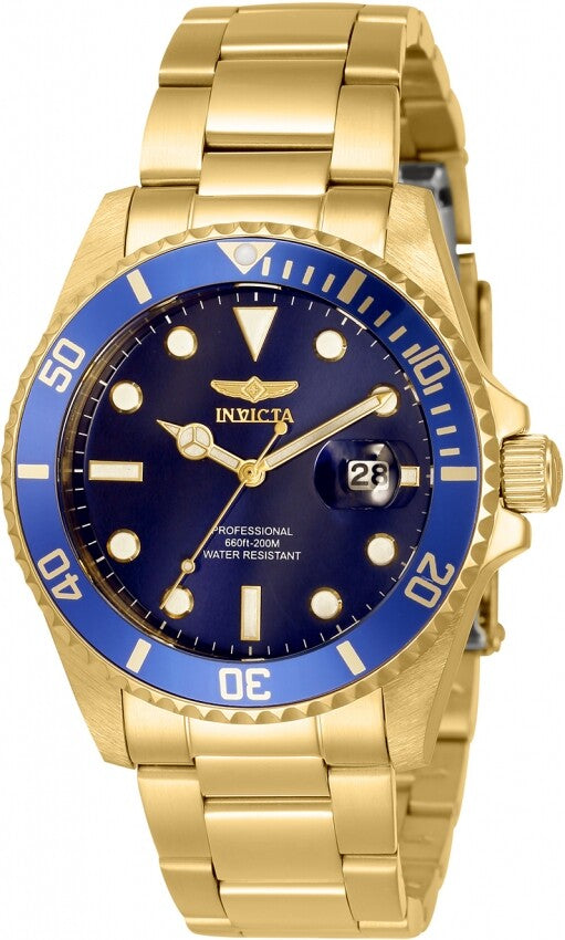 Invicta Pro Diver Quartz Blue Dial Yellow Gold-tone Ladies Watch 33276 - BigDaddy Watches