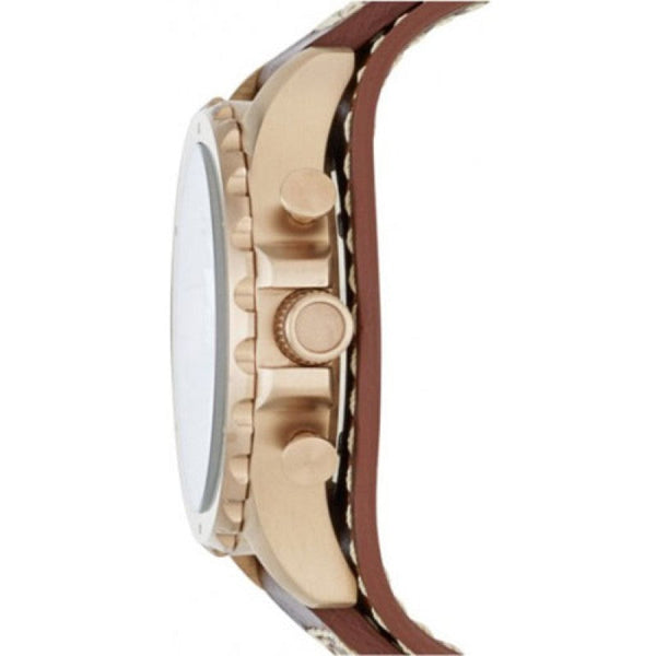 Fossil Nate Chronograph Dial Brown Leather Strap Men's Watch JR1505