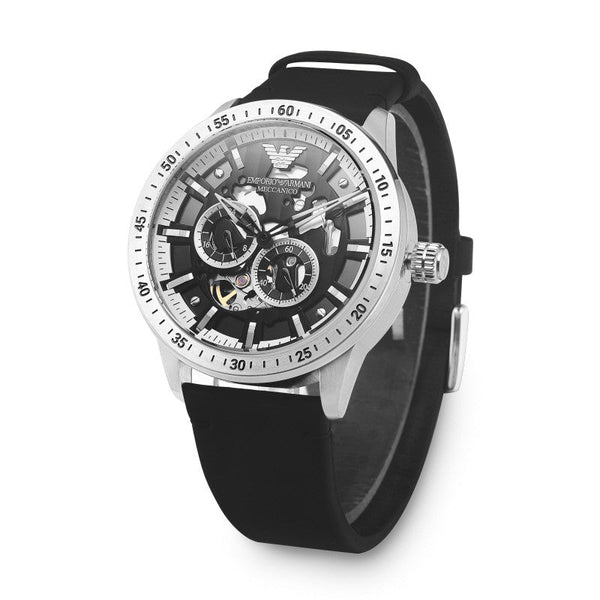 Emporio Armani Automatic Black Leather Men's Watch AR60051 - Big Daddy Watches #2