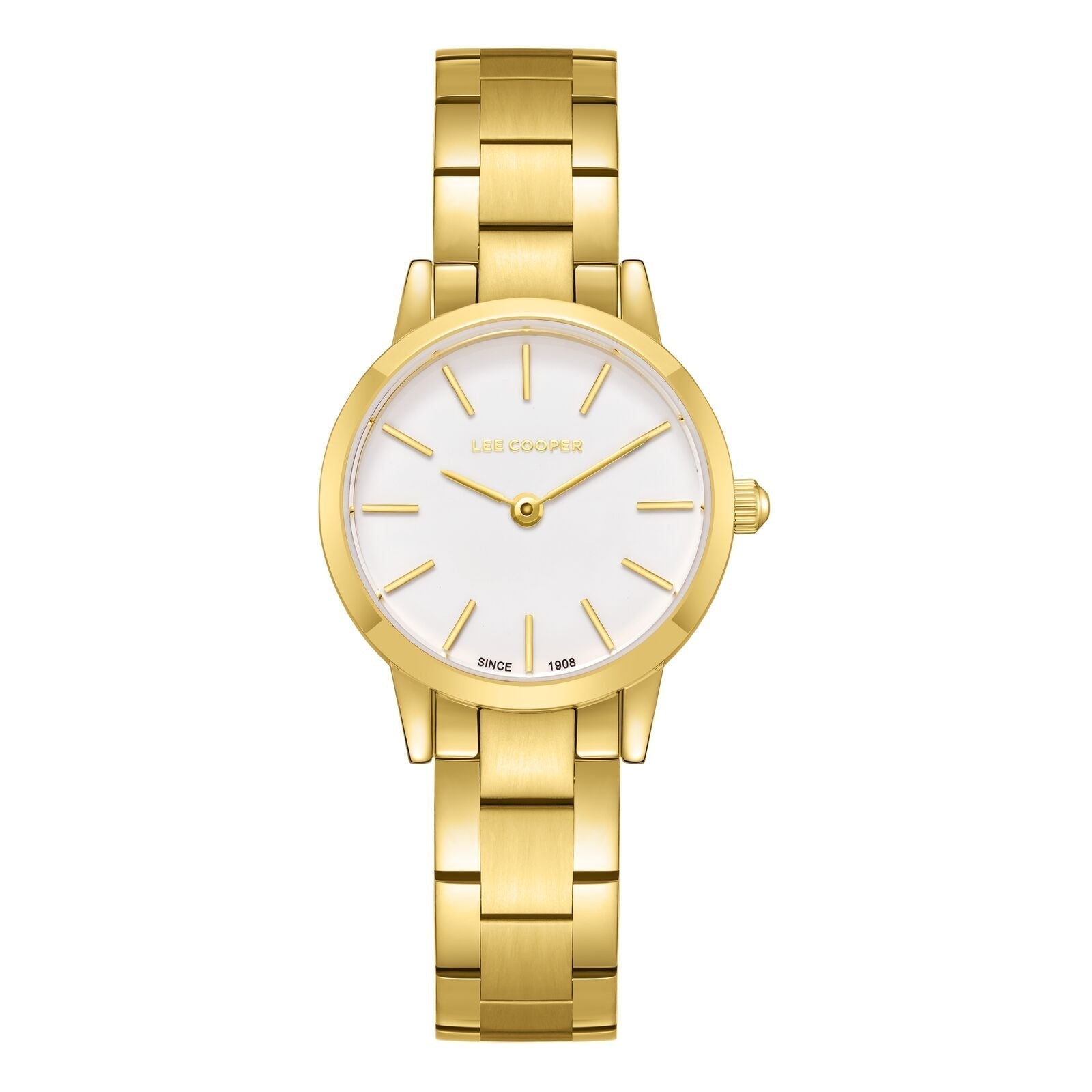 Lee Cooper Crystals White MOP Dial Gold Watch - LC08098.120