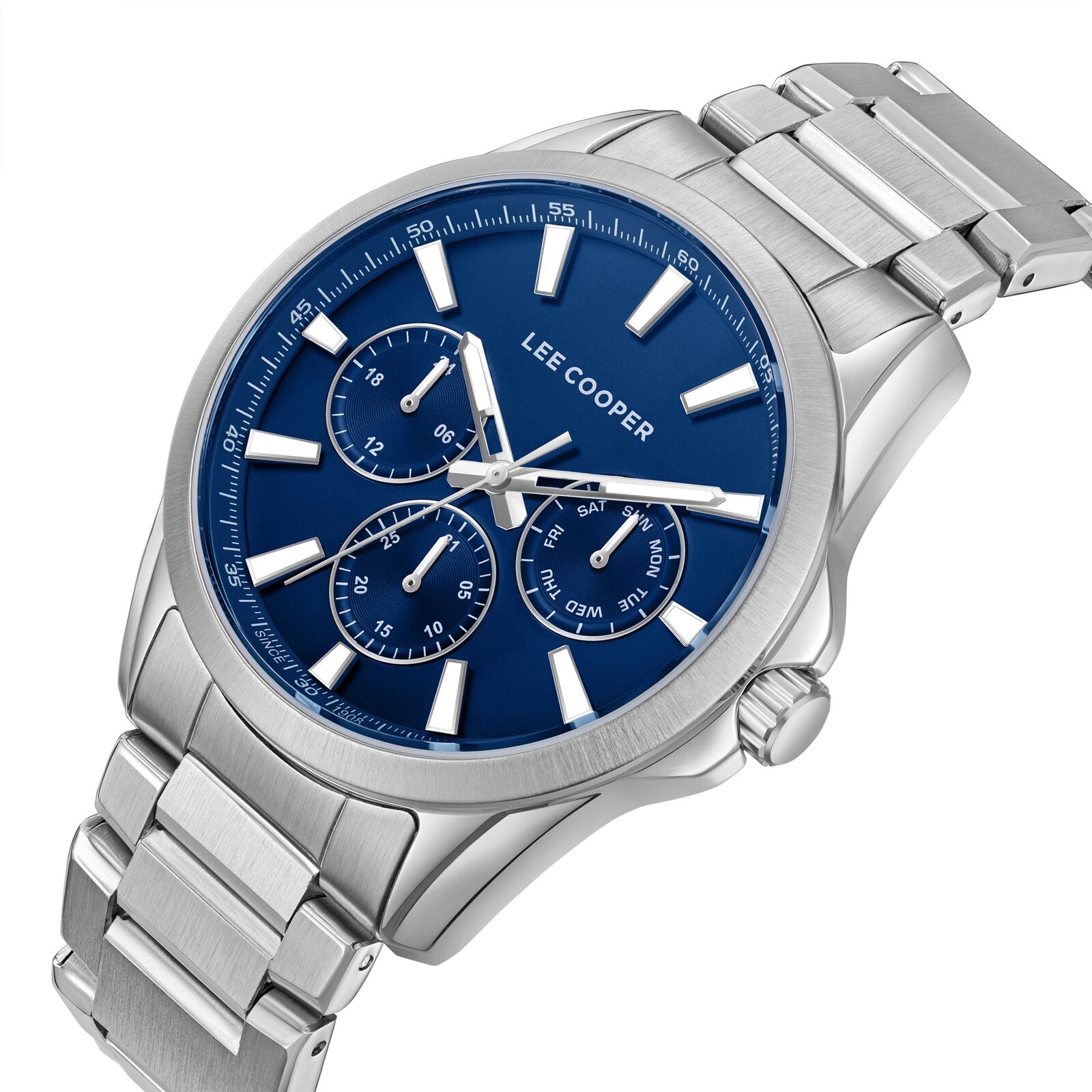 Lee Cooper Malo Multifunction Blue Dial Silver Watch - LC08105.390