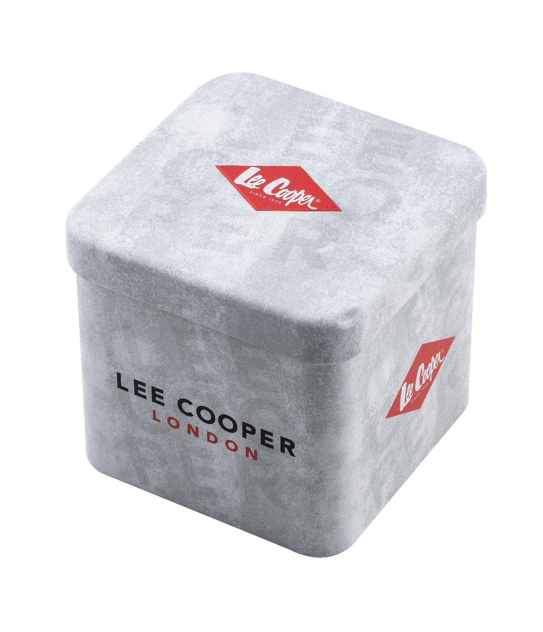 Lee Cooper London watch presentation box with grey suede and red logo