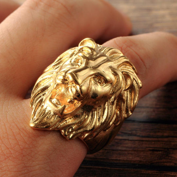 Big Daddy Lion Heart Gold Ring