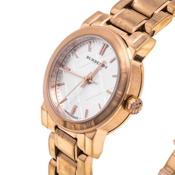 Burberry Women’s Swiss Made Quartz Rose Gold Stainless Steel White Dial Women's Watch BU9204 - Big Daddy Watches #2