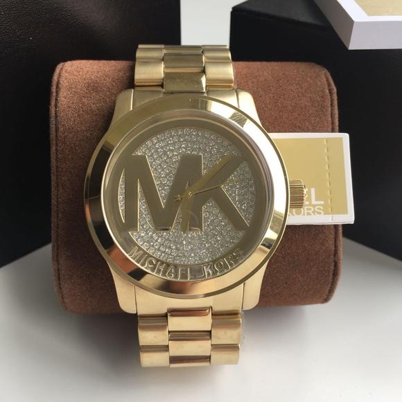 Michael Kors Runway Gold Crystal Pave Dial Bling Watch MK5706 Water resistance: 100 meters / 330 feet Movement: Quartz  