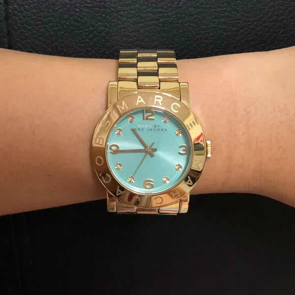 Marc By Marc Jacobs Amy Blue Gold Tone Watch - MBM3301