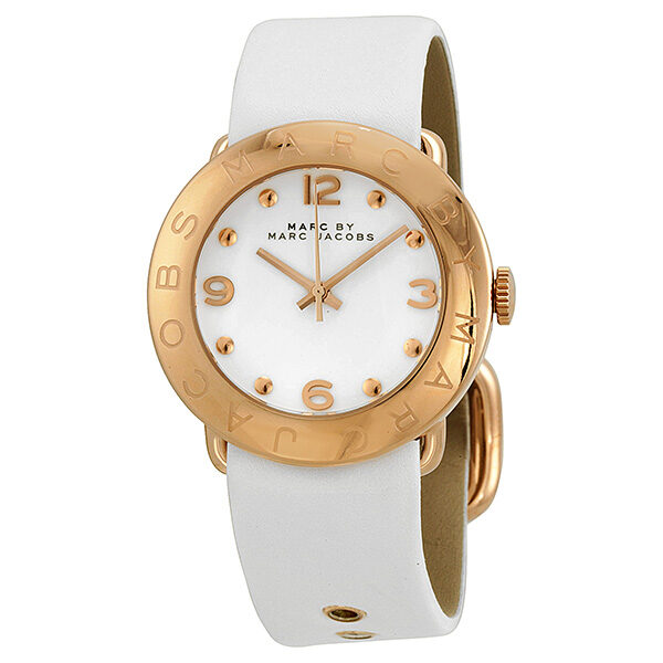 Marc by Marc Jacobs Amy White Dial White Leather Ladies Watch MBM1180 - BigDaddy Watches