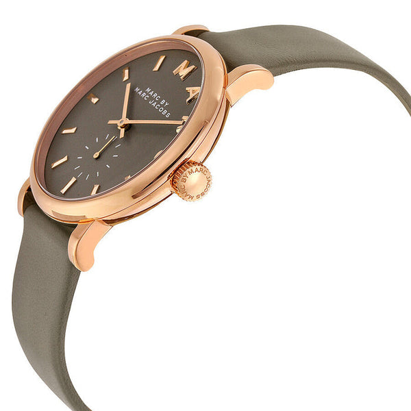 Marc Jacobs Baker Grey Dial Leather Strap 36mm Ladies Watch MBM1266