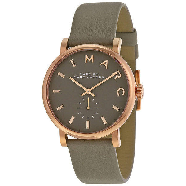 Marc Jacobs Baker Grey Dial Leather Strap 36mm Ladies Watch MBM1266